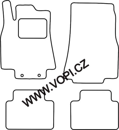 Passgenaue Gummi-Matten Mercedes W169 A-klasse 2004 -> original fixace - Beige